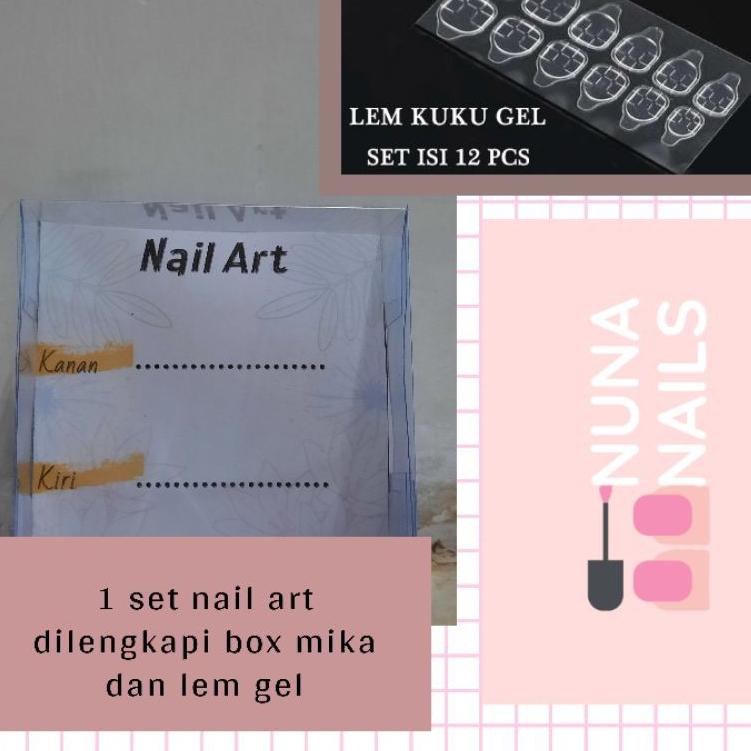 Kuku palsu maroon gold +lem kupal nail art wedding pengantin murah (KODE X9746)