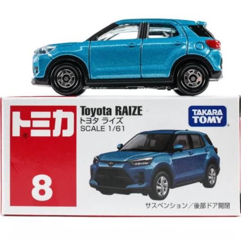 TAKARA TOMY TOMICA TOYOTA RAIZE BLUE BIRU #8 DIECAST MOBIL HATCHBACK SUV CITY CAR MAINAN MINIATUR KE