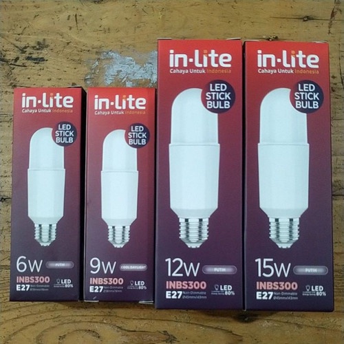 Lampu LED Stick Bulb In-Lite 6/9/12/15 Watt Putih / Kuning