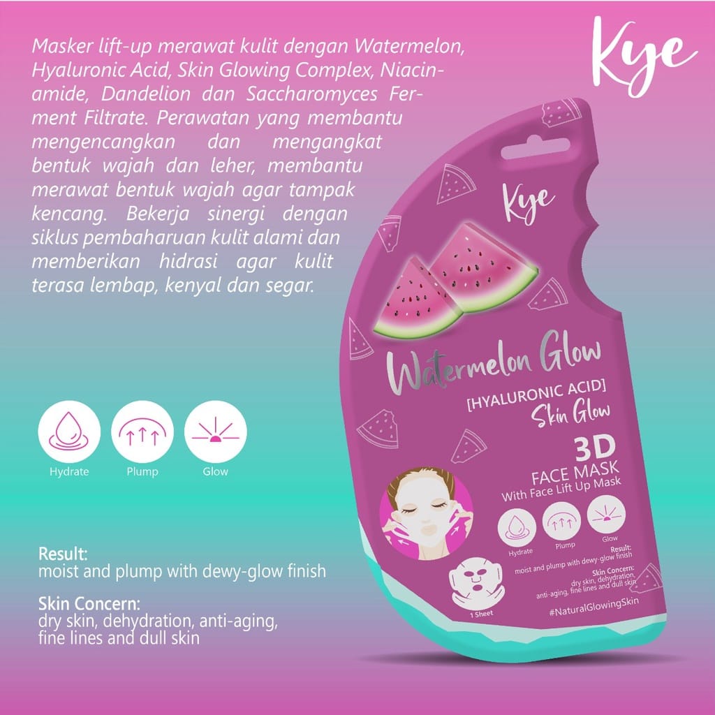 KYE FACE MASK LIFT UP GLOW MASKER WAJAH WANITA SKINCARE SACHET SHEET