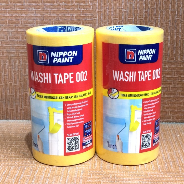 

Isolasi / Lakban / Lem Kertas Washi Tape 002 1" 1 inch 5 Roll Nippon Paint Pembatas Cat