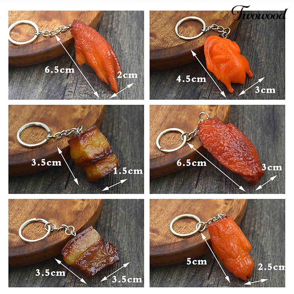 Twowood Gantungan Kunci Bentuk Stik Drum + Kaki Babi Kartun
