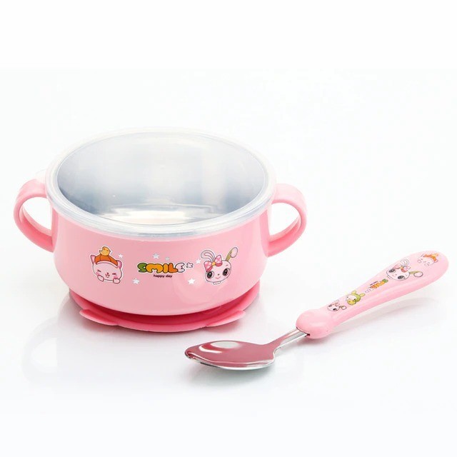 Mangkok Bowl Set Children's Stainless - Mangkok Anak Karakter + Sendok