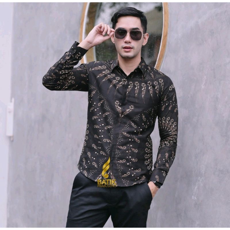 Kemeja Batik Pria CAKRA WANGSA Lengan Panjang Lapis Furing