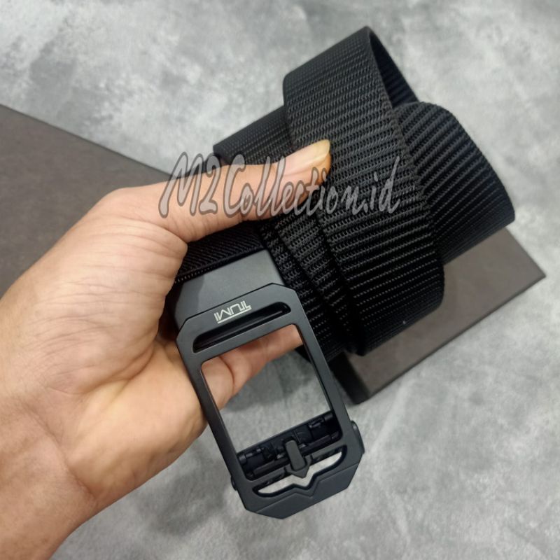 Ikat Pinggang TUMI Jepit Nylon Leather Men Belt/Gesper Impor