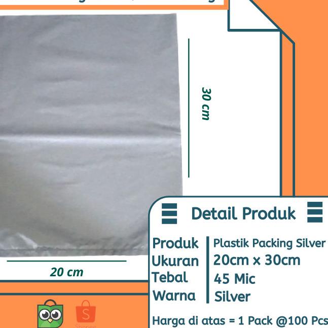 

Plastik Packing Silver 20x30 / HD packing / Kantong bungkus Paket - 25 x 35