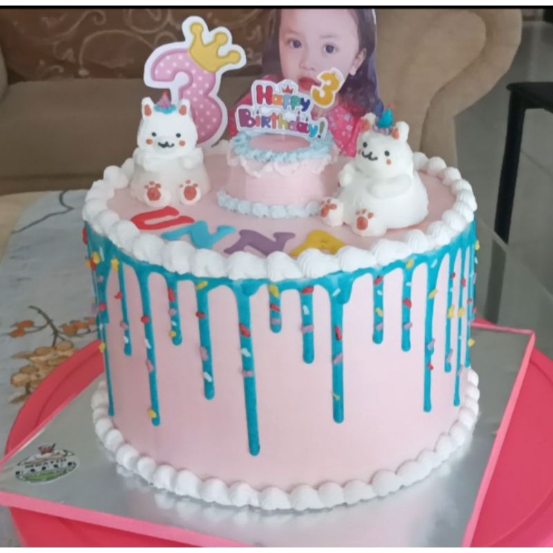 

kue tart malang beruang lucu pink