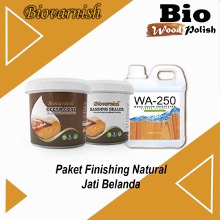 Paket Finishing Natural Kayu Jati Belanda WA-250 Sanding Sealer Biovarnish Clear Coat 1 Kilogram Pernis Kayu Palet #0