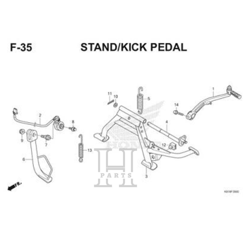 SPRING A SIDE STAND PER STANDAR SAMPING CBR 150R 250R VERZA PCX CBU SUPRA X GENIO BEAT SCOOPY SPACY VARIO 110 125 150 FI ESP 95014-72102 ASLI ORIGINAL AHM HGP HONDA