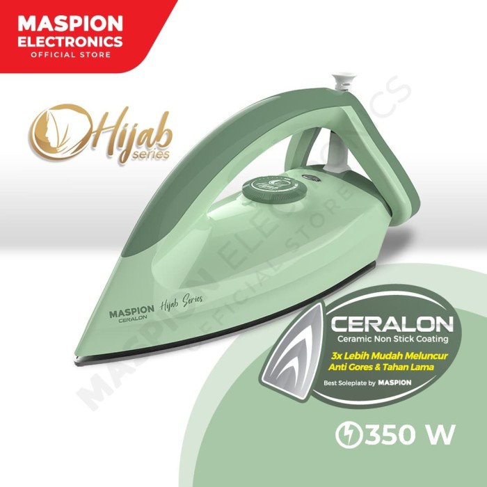 PROMO Maspion Setrika Hijab Series HA-365 Dry Iron Ceralon BERGARANSI RESMI MANTAP