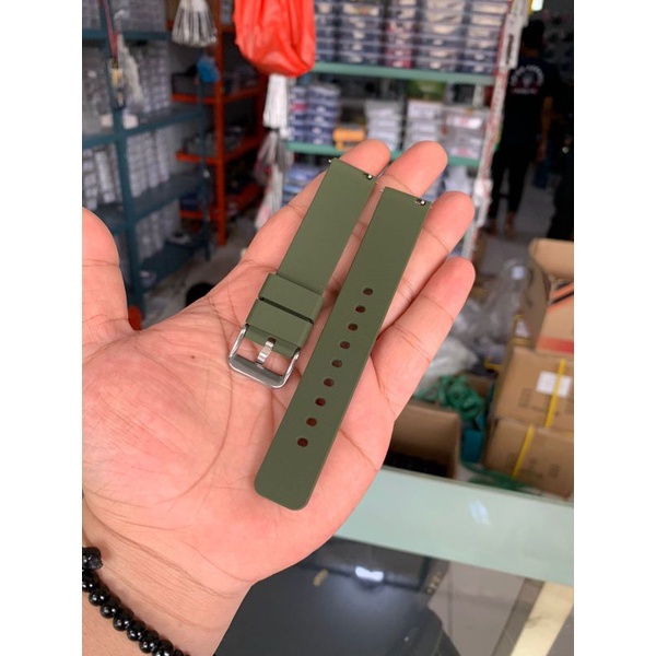 Strap Tali Jam Tangan Silikon hijau size 18mm 9909 new model