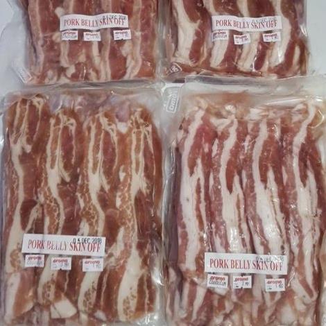 

AROMA FROZEN FOOD / PORK BELLY SAMCAN SKIN OFF SLICE / SAMGYEOPSAL