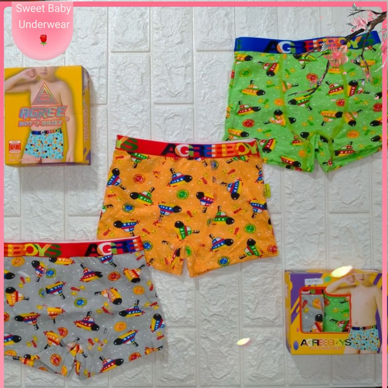 CD AGREE || CD CELANA DALAM ANAK COWOK BOXER AGREE || PAKAIAN DALAM ANAK LAKI LAKI PRIA BOXER SEGI E