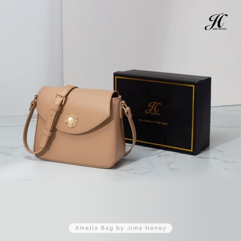 AMELIA BAG JIM HONEY ORI TAS BAHU SELEMPANG WANITA KOMPAK ELEGAN IMPOR FASHION CEWEK KOREA BOX EXCLUSIVE