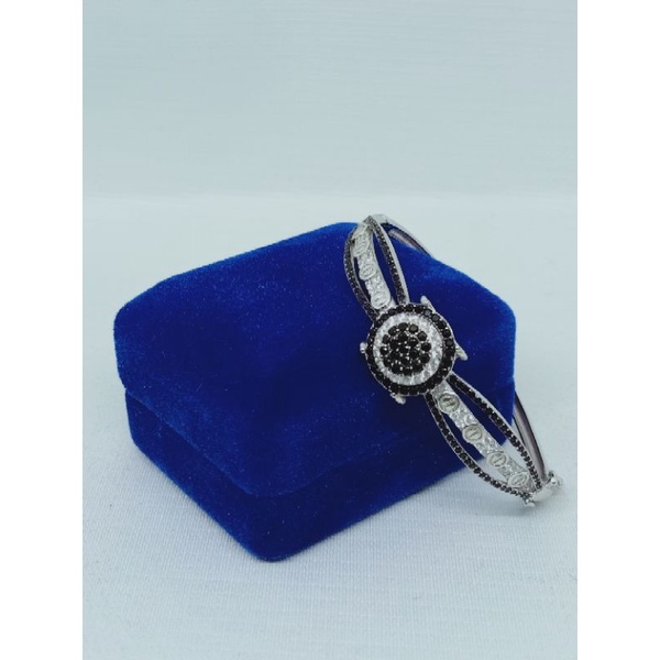 Gelang bangle di*r mt hitam kombi mp / gelang perak asli silver 925 lapis emas/ gelang fashion wanita terbaru