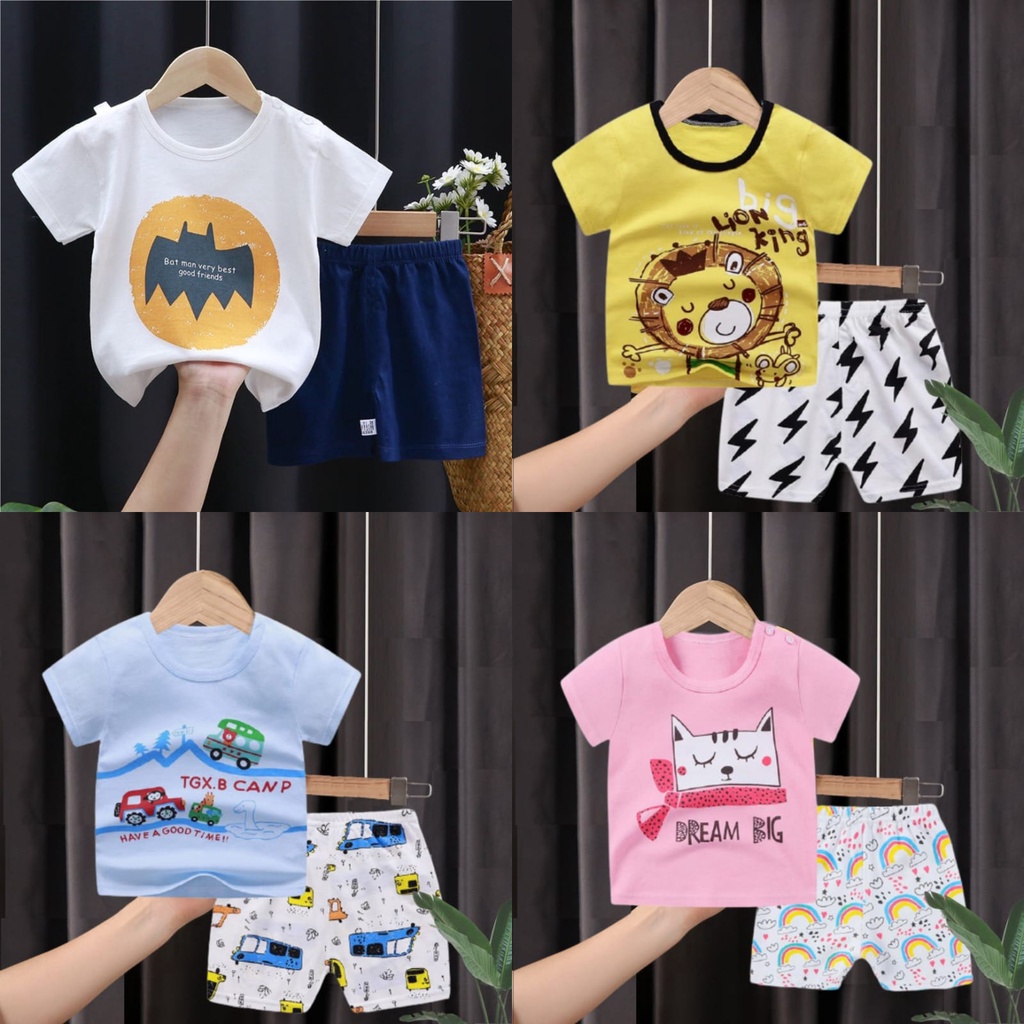 HappyOliver KIDS SUIT PENDEK Setelan Anak / Piyama anak / baju anak laki-laki Import ebv cewek TOT2