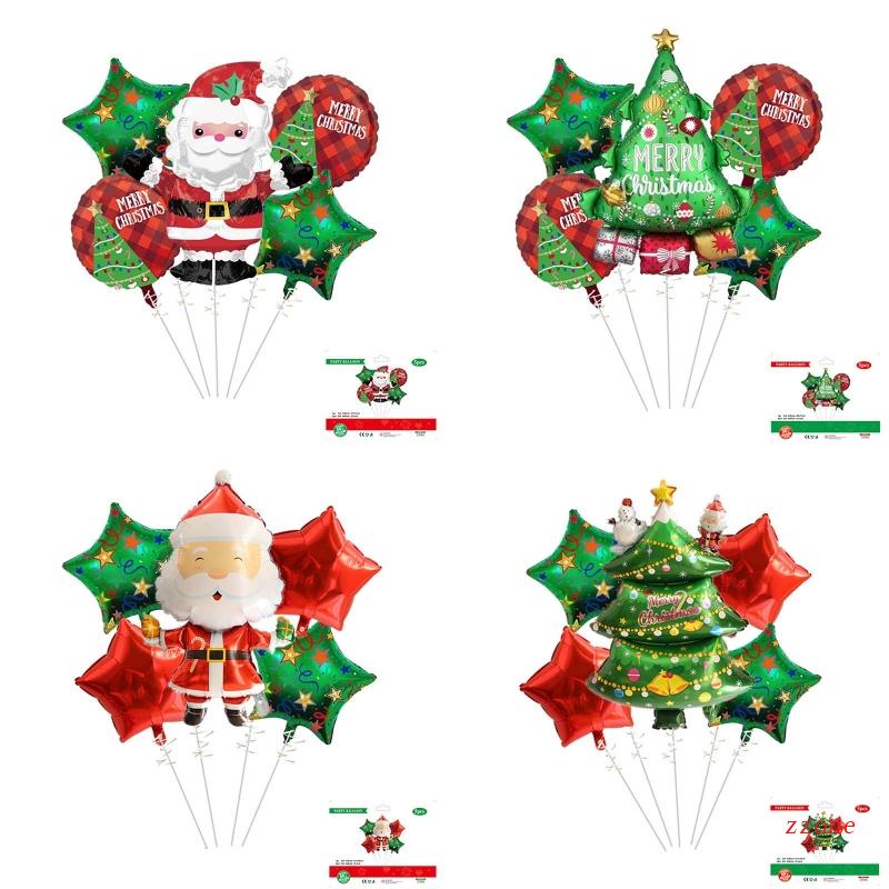 Zzz Balon Aluminum Foil Bentuk Santa Claus / Pohon Natal Untuk Dekorasi Pesta