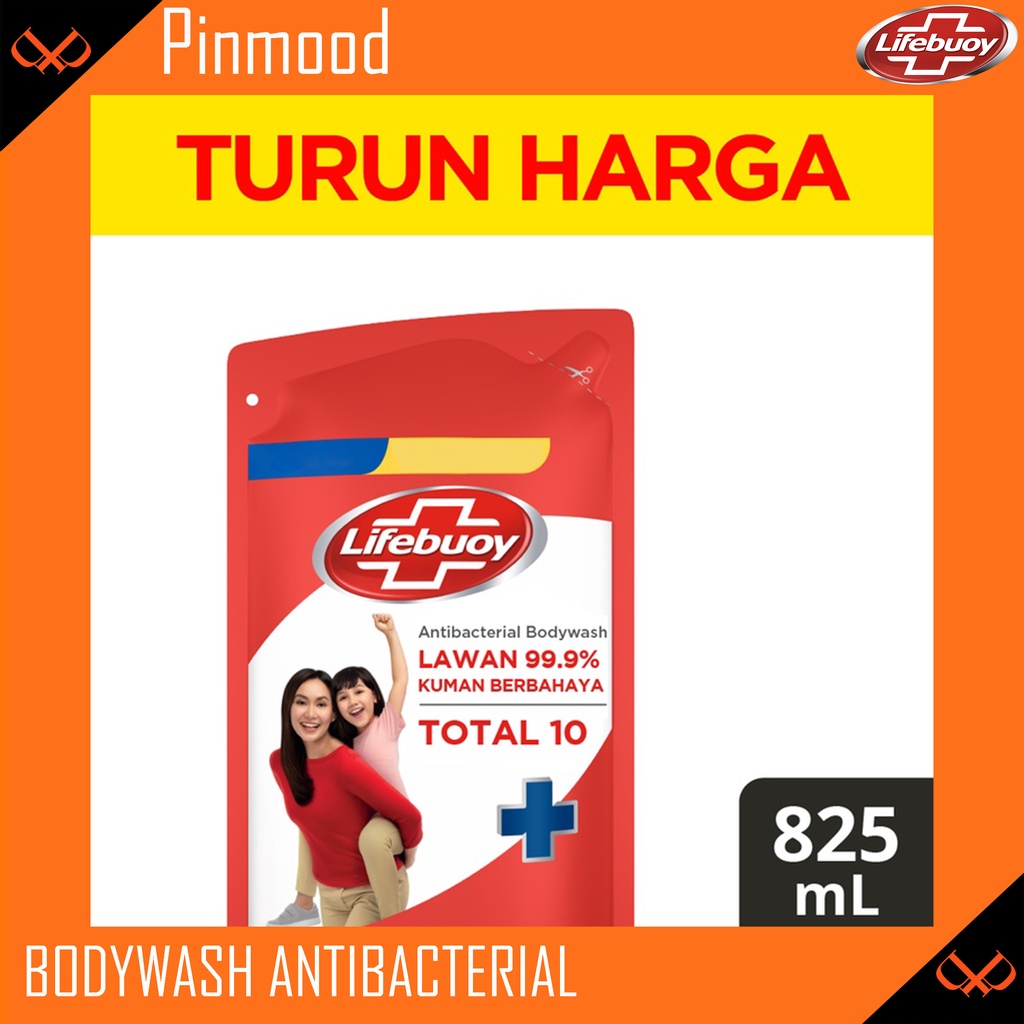 LIFEBUOY BODY WASH TOTAL 10 [ 825 ML ] SABUN MANDI BADAN CAIR REFILL ANTI-BACTERIAL ANTIBAKTERI LIFEBOY