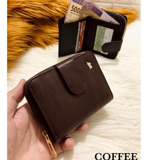 Star Seller [COD] HANAKO - best seller dompet wanita pria lipat multifungsi - DOMPET KOIN POLO BRAUN