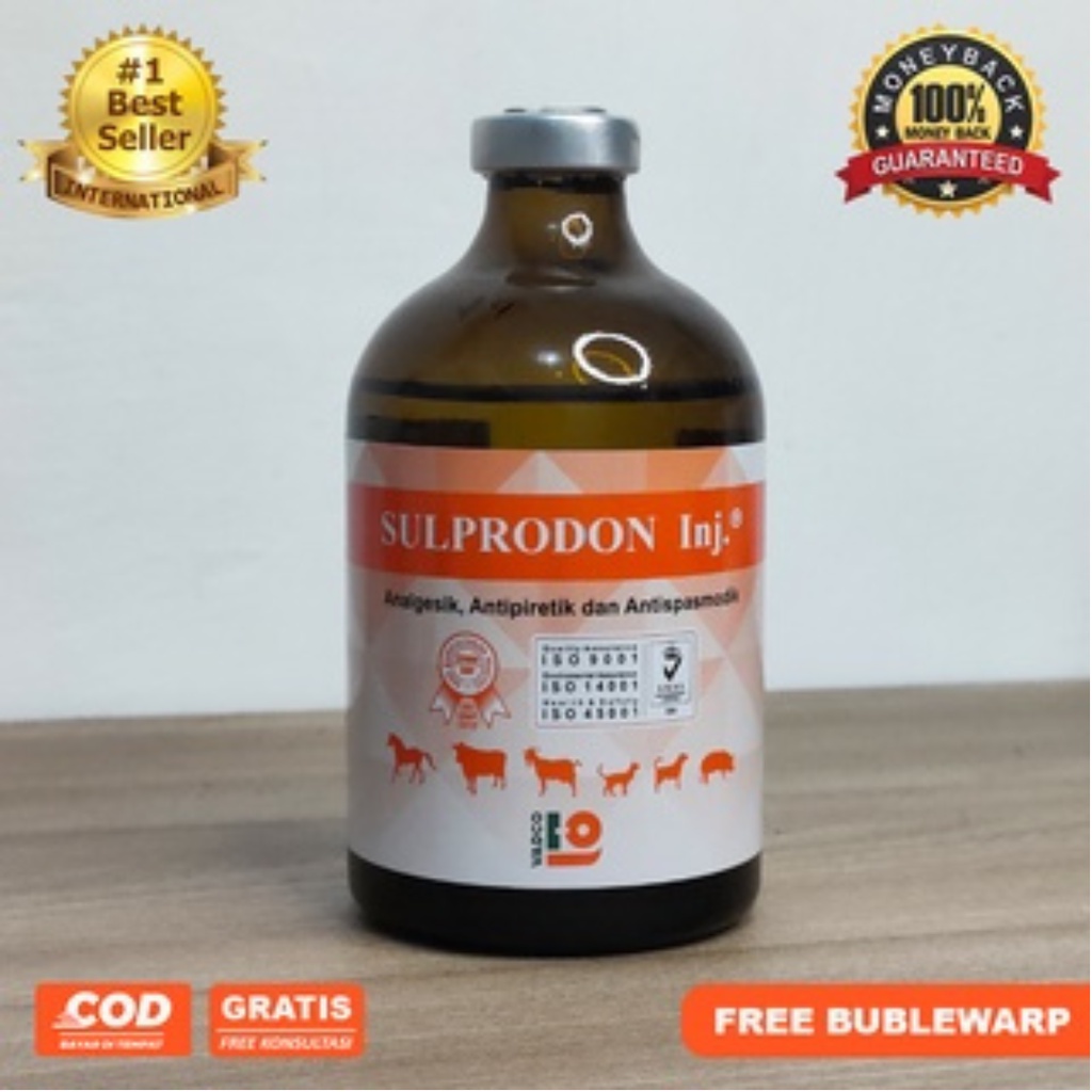 SULPRODON INJ 50ML dan SULPRODON 100ML - ANALGESIK ANTIPIRETIK &amp; ANTISPASMODIK - Obat Pereda Sakit Hewan Analgesik Antipiretik seperti sulpidon analdon