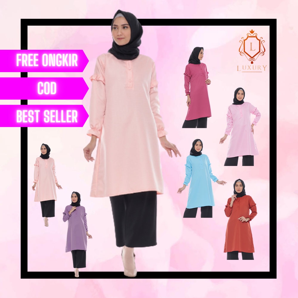 Atasan Murah Viral Model Wanita Arab Lengan Panjang Baju Syari Setelan Jumbo 2022 Kerja Blus Turkey 