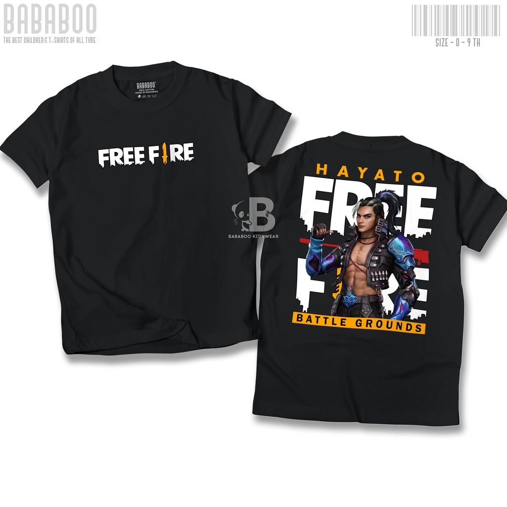Bababoo Kaos Game Anak Free Fire Hayato FF - Baju Distro Anak 0-10 Tahun Laki Laki Perempuan - Atasa