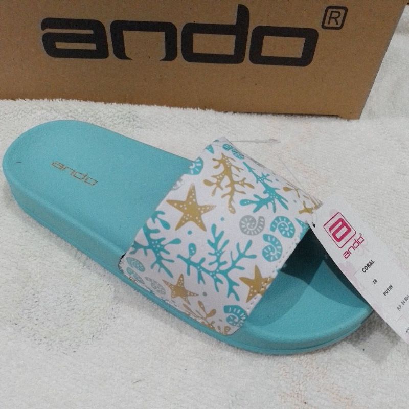 SANDAL ANDO SELOP CORAL WANITA DEWASA / SANDAL SLOP TERBARU