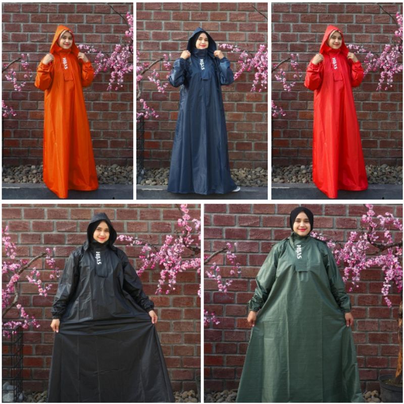 jas hujan muslim wanita pria hijab south legend zipper sleting fit to XXL
