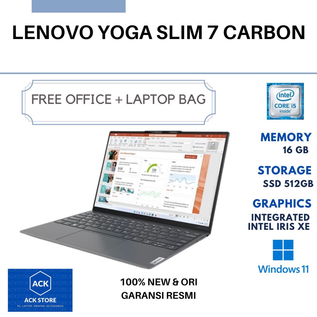 Lenovo Yoga Slim 7 Carbon 22ID i5-1240P 16GB SSD 512GB IRIS Xe WIN 11 OHS 13.3"