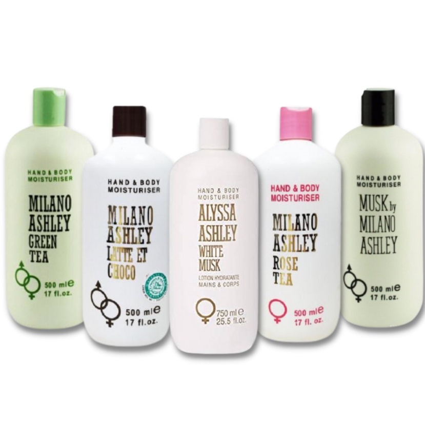 MILANO ASHLEY HAND &amp; BODY MOISTURISER 150ML SERIES