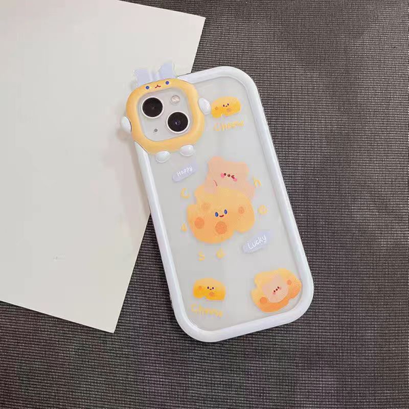 Ins Casing iPhone 14 14pro 14Plus 14prm 13 13pro 13prm 11 6splus 7Plus 8Plus Xr XS 13 12pro Max Motif Beruang Keju