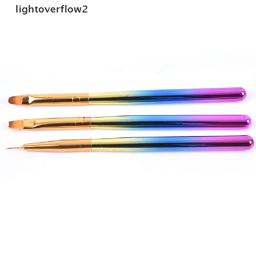 (lightoverflow2) 3pcs / Set Brush Pen Dotting Untuk Gambar Kutek Gel Nail Art