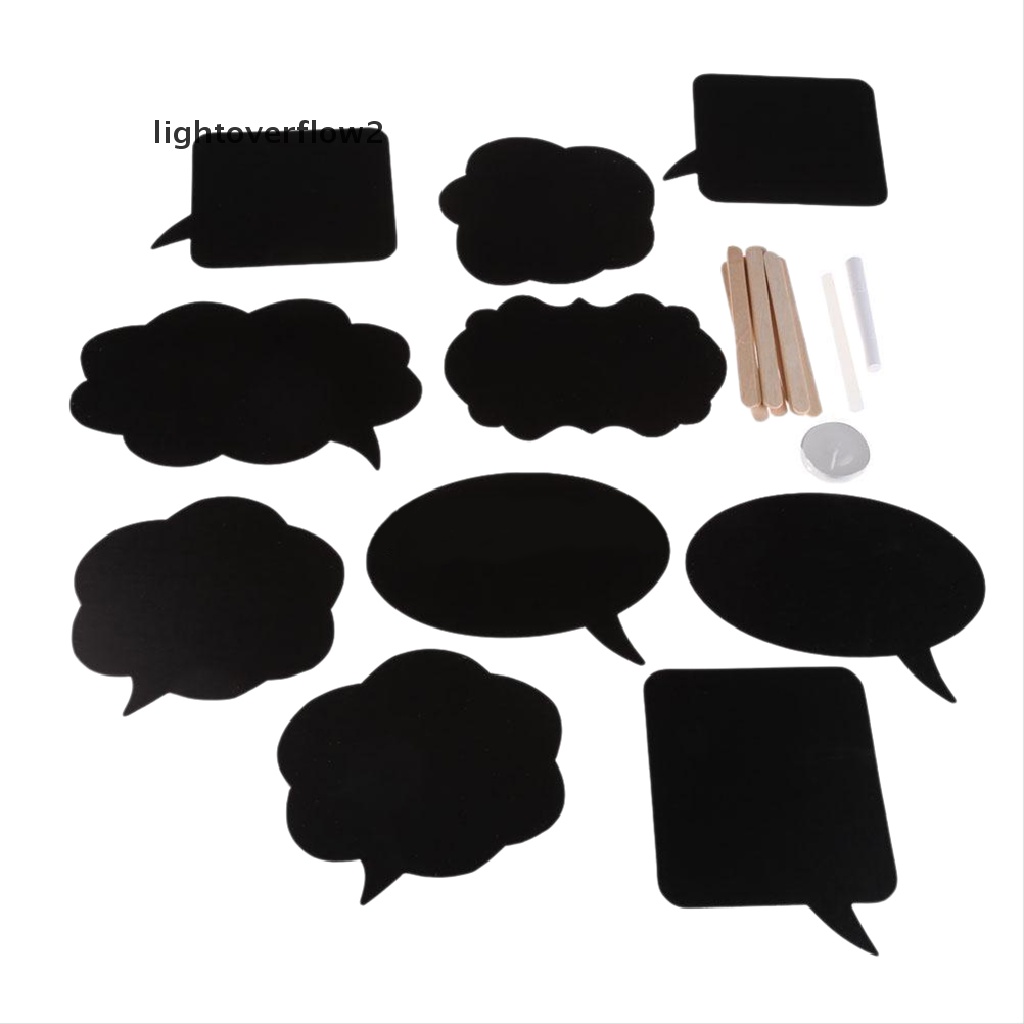 (lightoverflow2) 10pcs Stik Papan Tulis Hitam Untuk Properti Photo Booth Pesta Pernikahan / Ulang Tahun