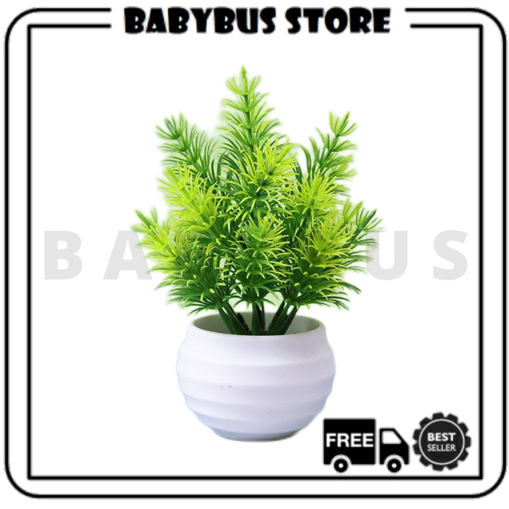 BBS Pot54 Rumput Mini Bunga Rumput Artifisial Plastik Pot Tumbuhan Plastik Flowers Potted Ornaments Decoration