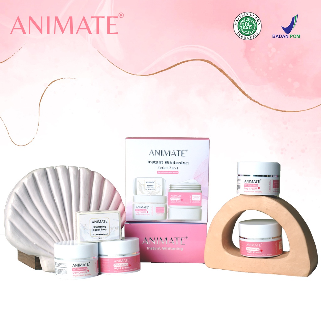 ANIMATE 3in1 Instant Whitening Series | Paket Animate Mencerahkan Wajah BY AILIN