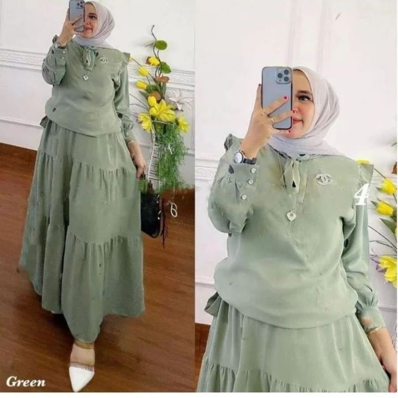 Fashion MUSLIM, baju wanita, baju stelan wanita, setelan, stelan, Baju stelan, fashion wanita, one set. Ruby Set