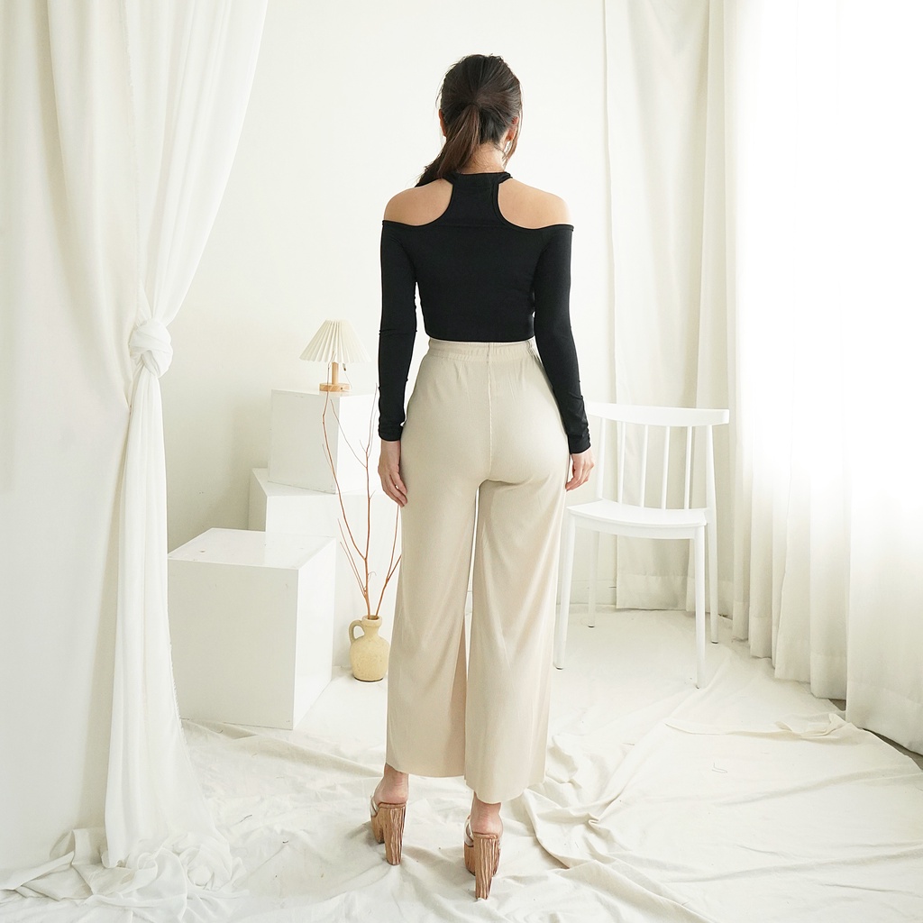 Atasan Wanita Top Tee Longsleeve Halter Croptop Wanita Lengan Panjang 189