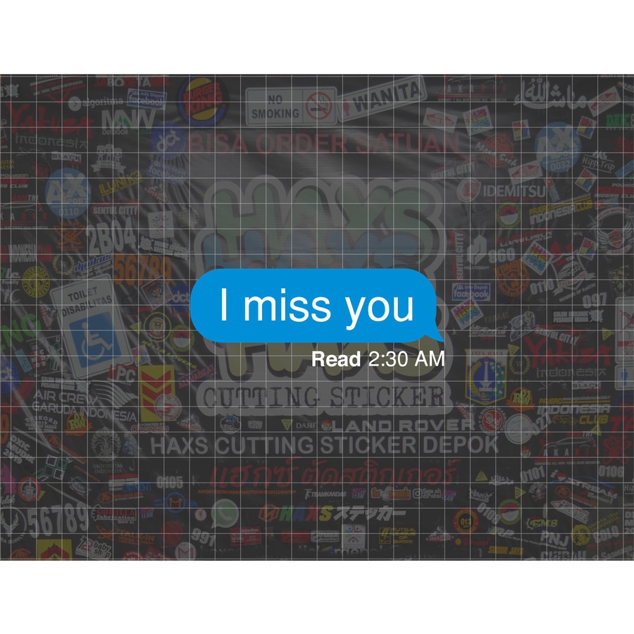 Cutting Sticker Chat Whatsapp I Miss U 10 cm x 4 cm