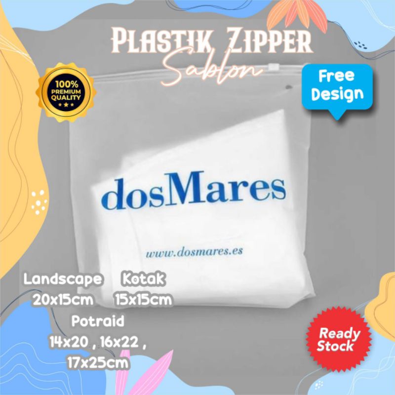 GRATIS DESAIN Custom tas Plastik Zipper sablon cocok untuk Tas Plastik Skincare,Tas Plastik Hijab,Ke