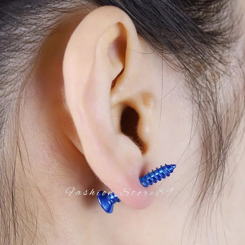 Anting Sekrup Titanium Antikarat Fashion Pria Dan Wanita impor