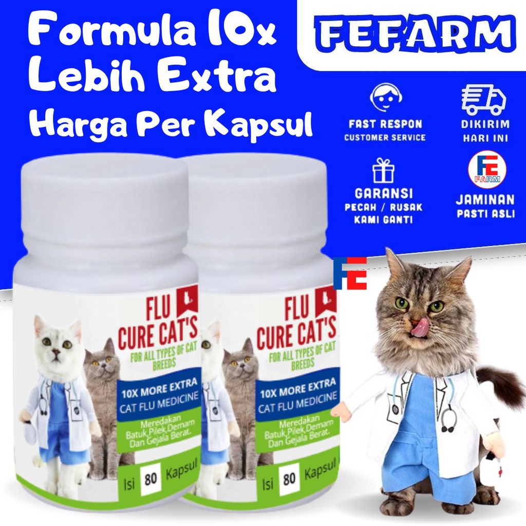 OBAT FLU / BATUK / PILEK KUCING | FORMULA 10X LEBIH EXTRA ECERAN FEFARM