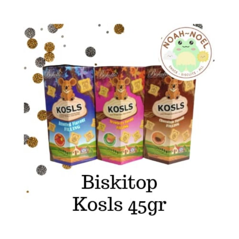 

NN - BISKITOP Kosls Mini 45gr Biskuit bentuk Koala isi Cokelat Strawberry Biskuit isi