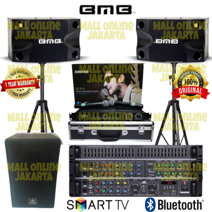 Paket karaoke bmb 8 inch subwoofer aktif 12 inch sound system rumah