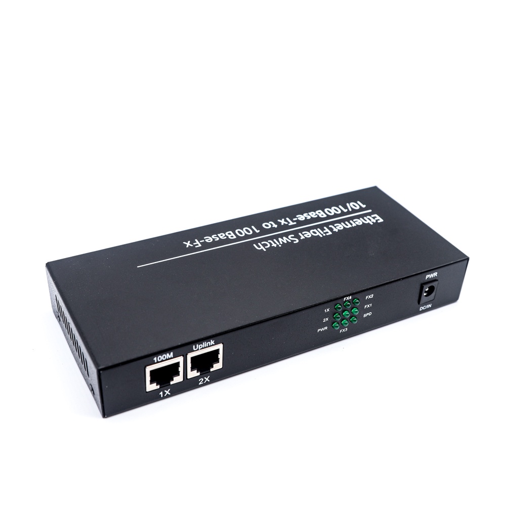 Modul Media Converter Switch Fiber Optic Optik 100m 4 port SC 2 port RJ 45