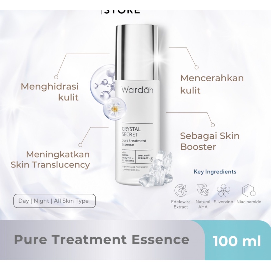 WARDAH WHITE SECRET PURE TREATMENT ESSENCE 50ML &amp; 100ML