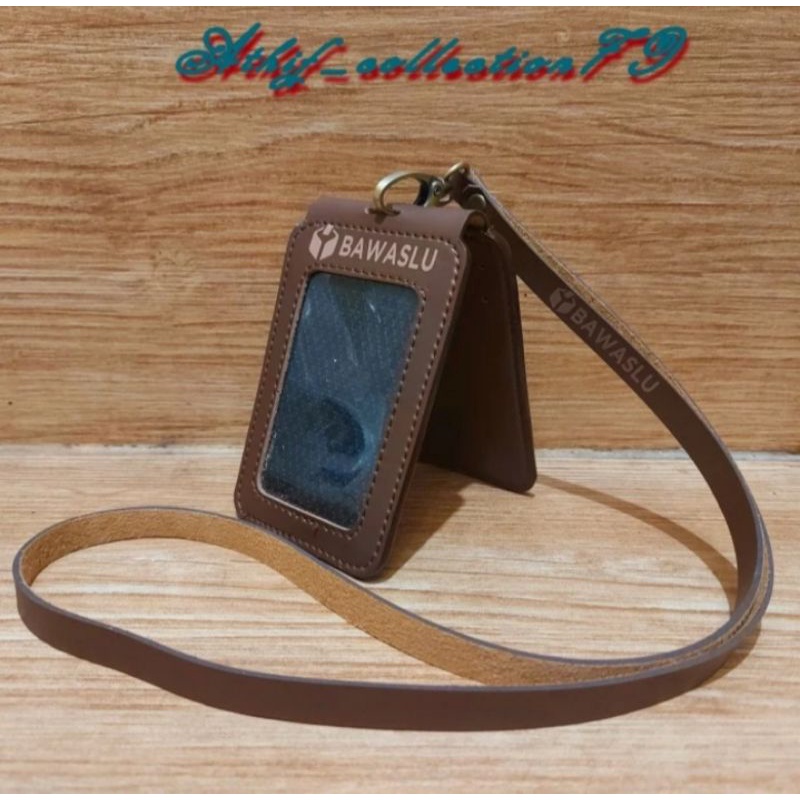 

holder kalung id card kulit bawaslu model lipat new arrival