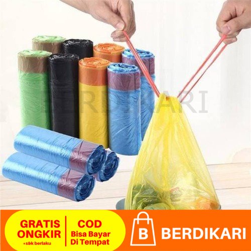 Kantong Plastik Sampah Roll Dengan Tali Plastik