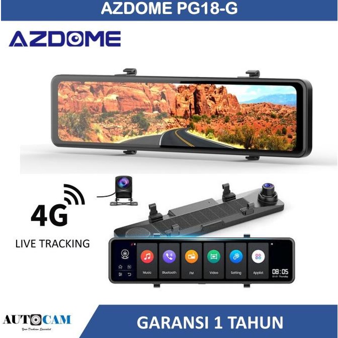[ Promo ] Azdome Pg18G 4G Smart Mirror Dash Cam Gps Dash Camera - Drone Kamera Dan Aksesoris