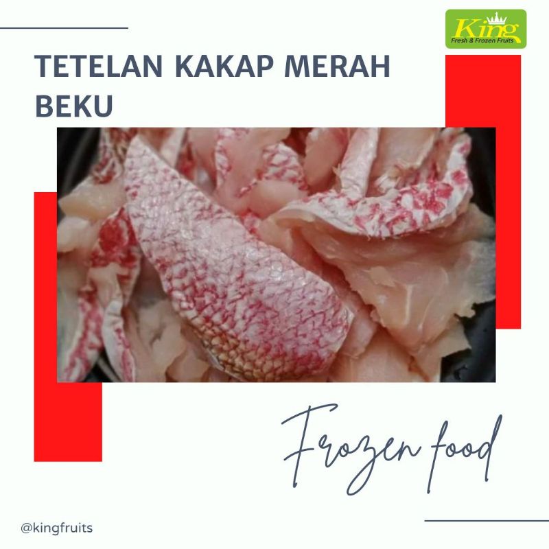 Tetelan ikan kakap merah, tetelan kakap beku 500gr, tetelan kakap