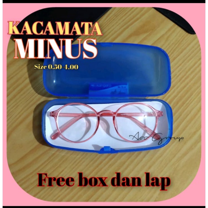 MINUS KACAMATA OVAL CASUAL UKURAN 0.50-5.00 FREE BOX DAN LAP